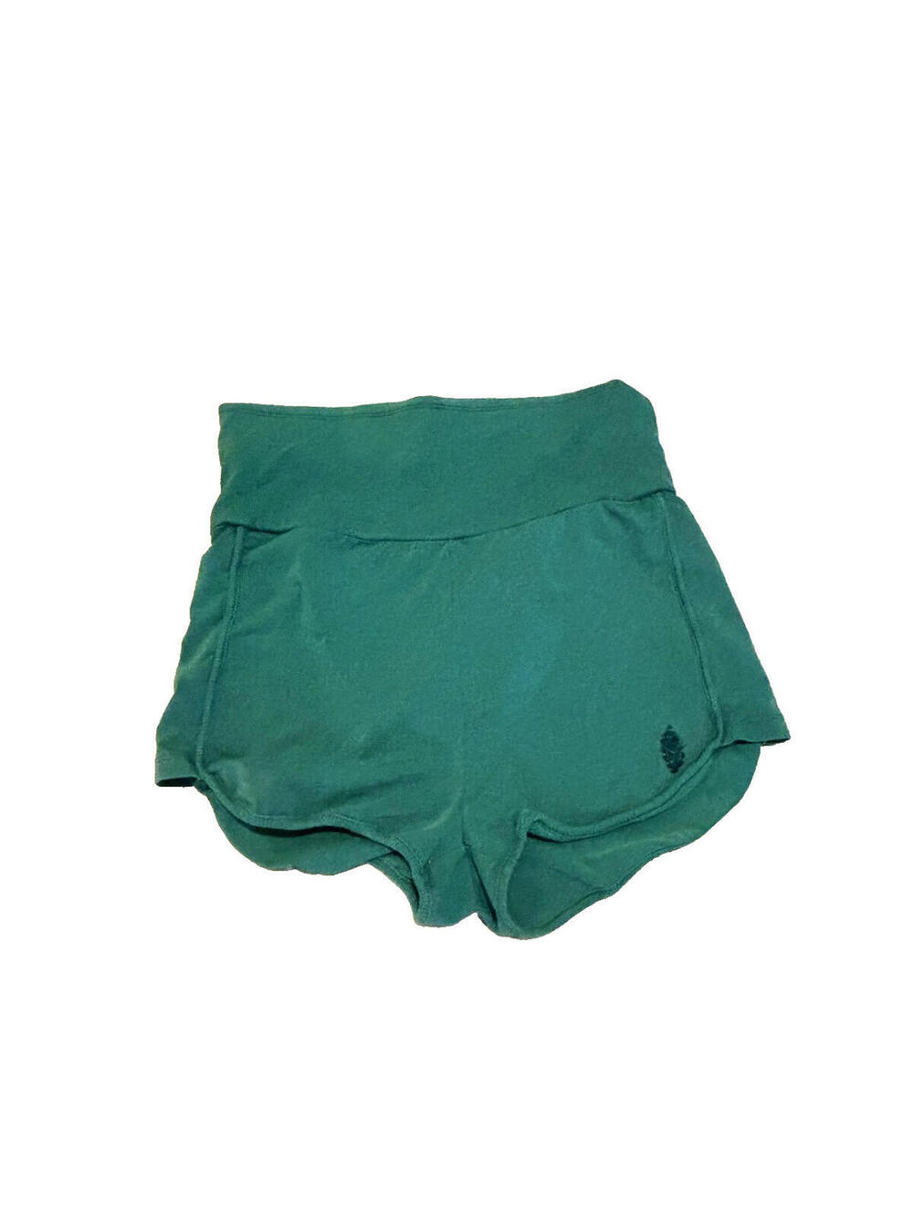 Free People sz S green cotton stretch high waist running shorts new w/o tags